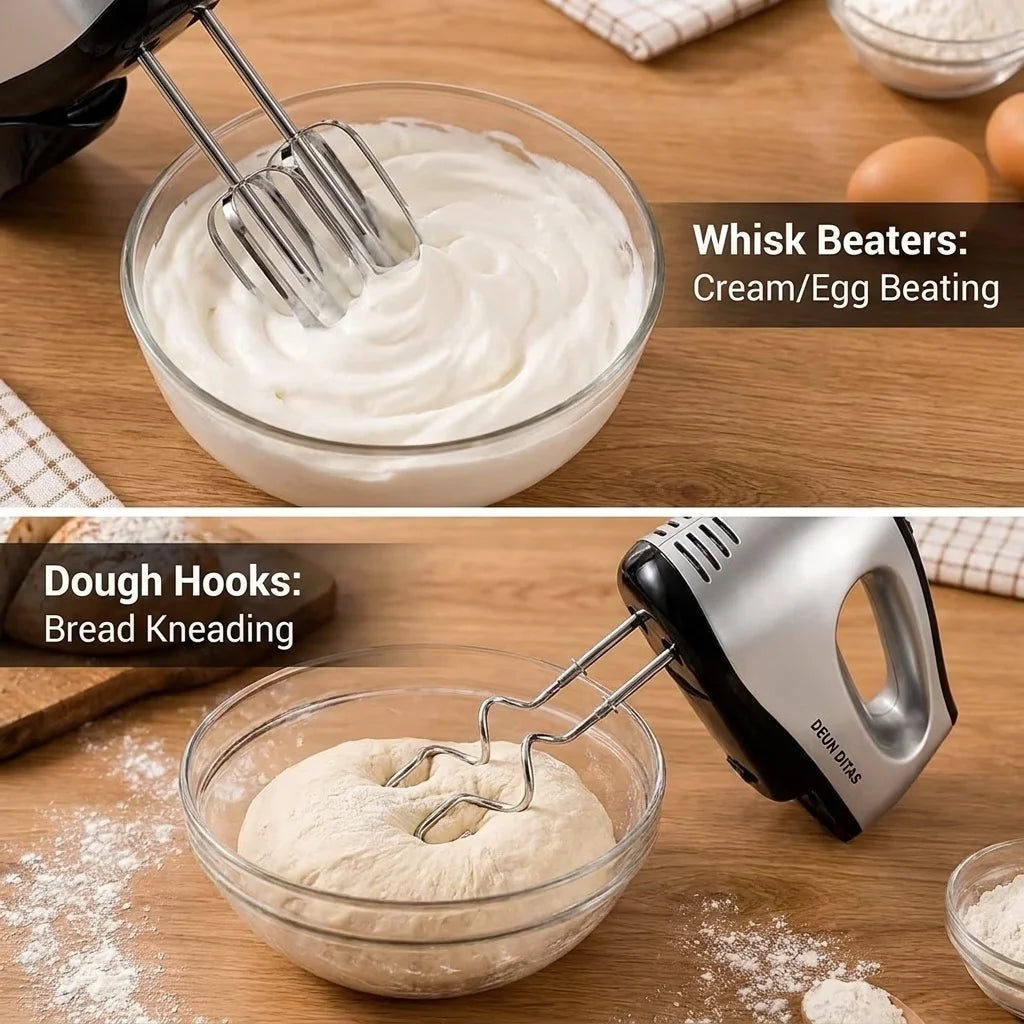 2-in-1 Electric Stand Mixer with Stainless Steel Bowl