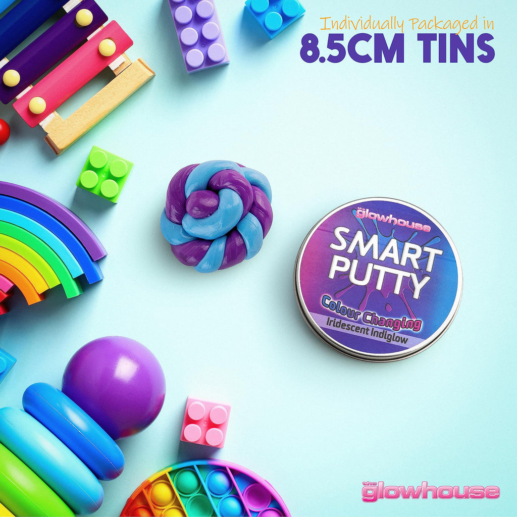 The Glowhouse färgskiftande smart slime kitt värmekänslig (Iridescent Indiglow)
