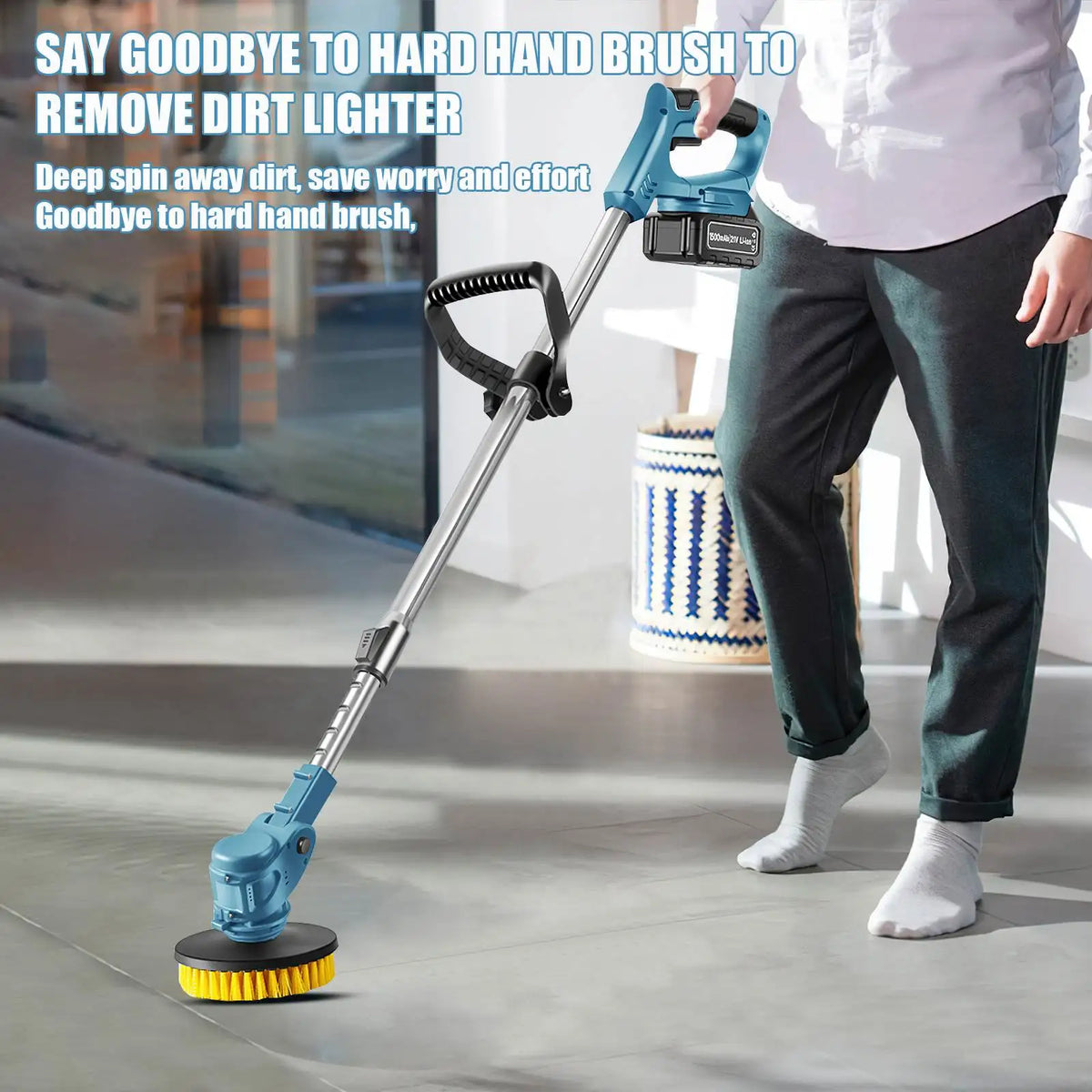 800W Floor Cleaning Machine Cordless Spin Scrubber Telescopic Electric Multipurpose