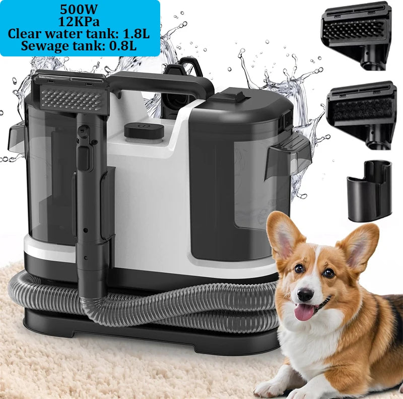 750W 15KPa Carpet Cleaner Portable Handheld Spot Cleaner Spray Suction Integrated Clean Machine for Car Sofa Carpet Pet Hair