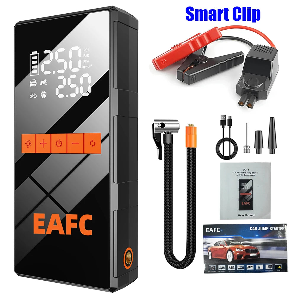 EAFC 4000A Peak Car Jump Starter 150PSI Air Compressor Newly Upgraded 4-in-1