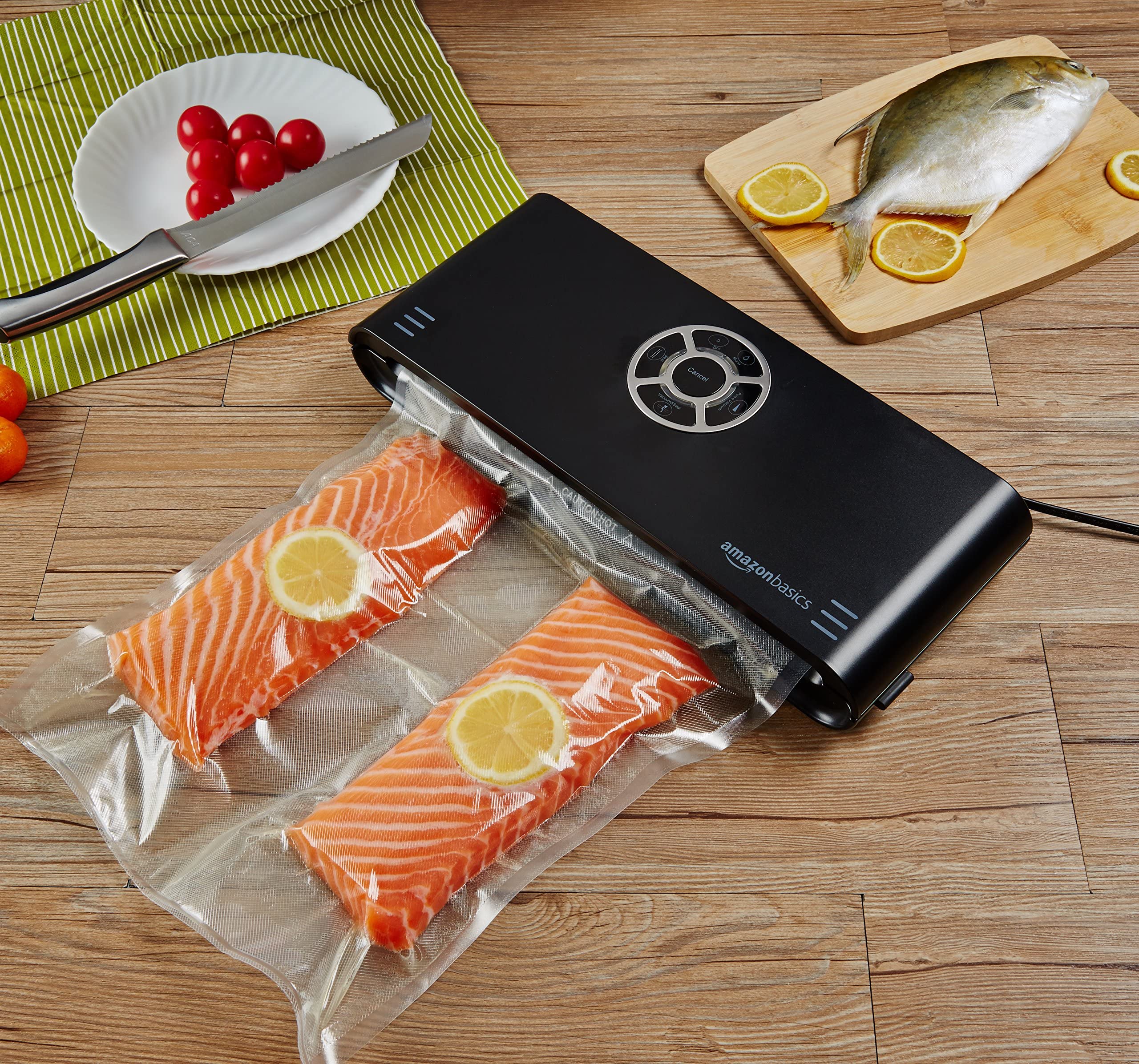 Amazon Basics 22 cm x 500 cm, 2 rullar för vakuumförpackare, plast, klar