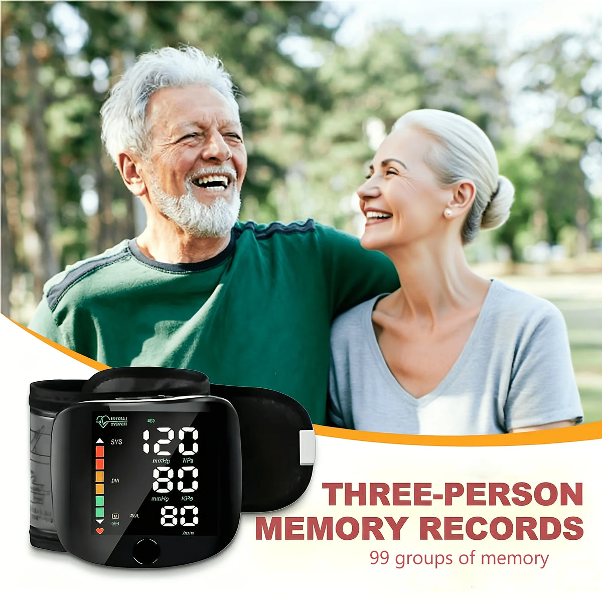 Wrist Blood Pressure Monitor Digital BP Machine with Large LED Display Voice Broadcast