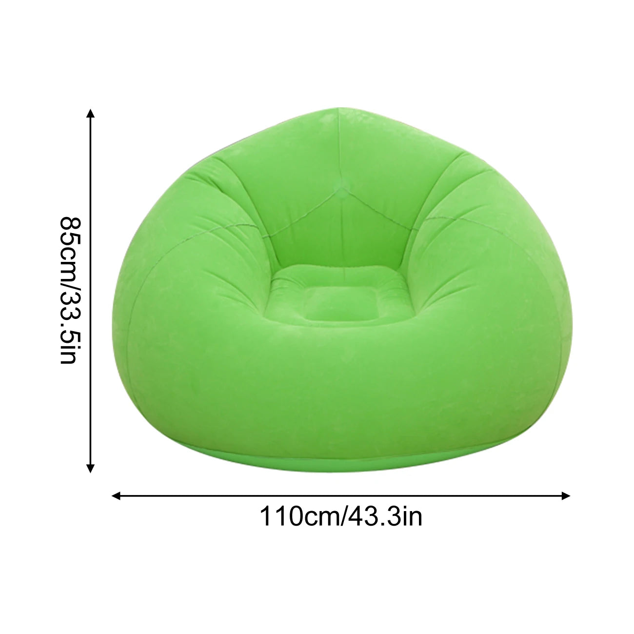 Inflatable Flocked Bean Bag Chair, Portable Air Sofa Lounge Seat for Bedroom Living Room Dorm Reading Gaming Relaxation