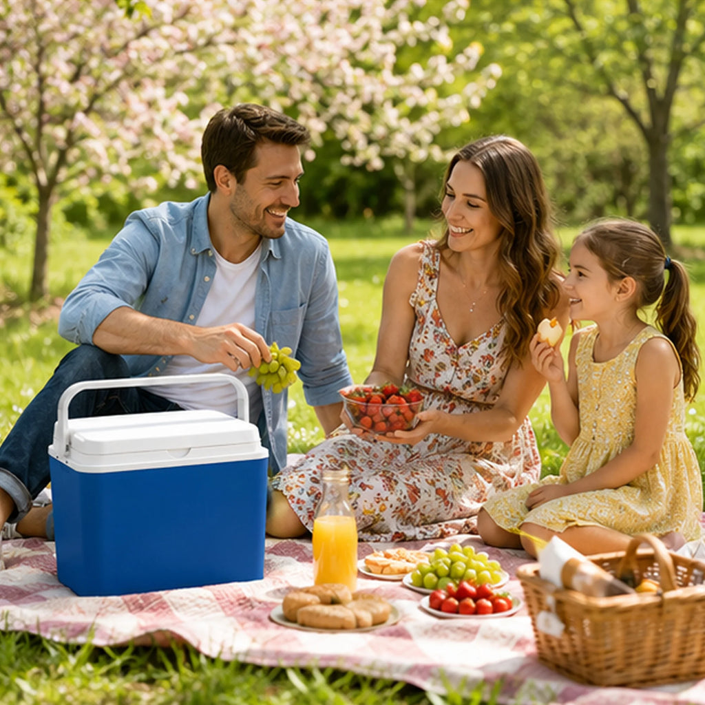 Camping or Beach Refrigerator 10, 18, 24 and 30 Liters Coolbox Original Refrigerates and Keeps Drinks and Food for up to 6 to 9 Hours Portable Thermal Box for Soft Drinks, Beer or Water