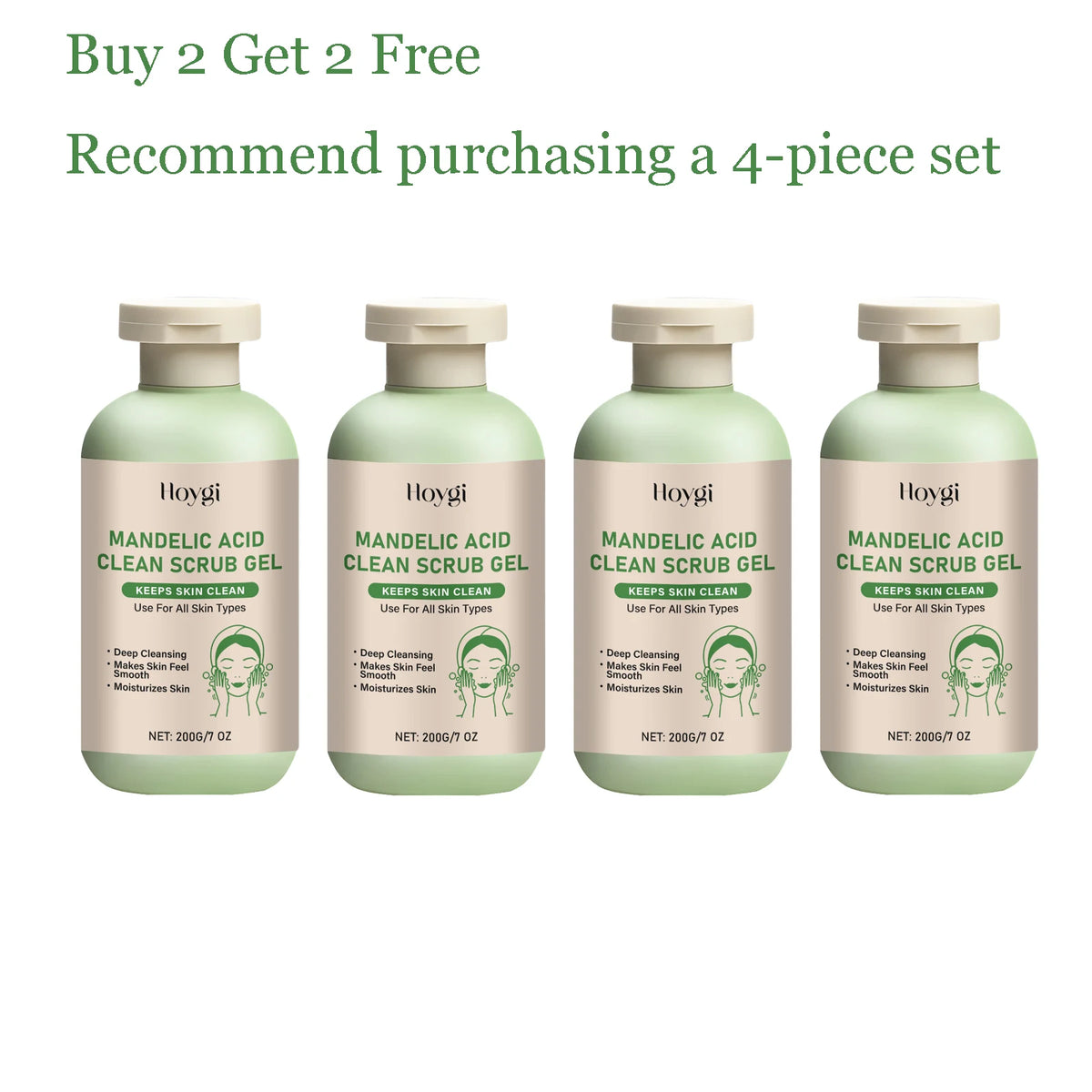 200g Mandelic Acid Body Exfoliating Gel Gentle Cleaning Pores Moisturizing Remove Dead Skin Refreshing Smoothing Body Scrub Gel