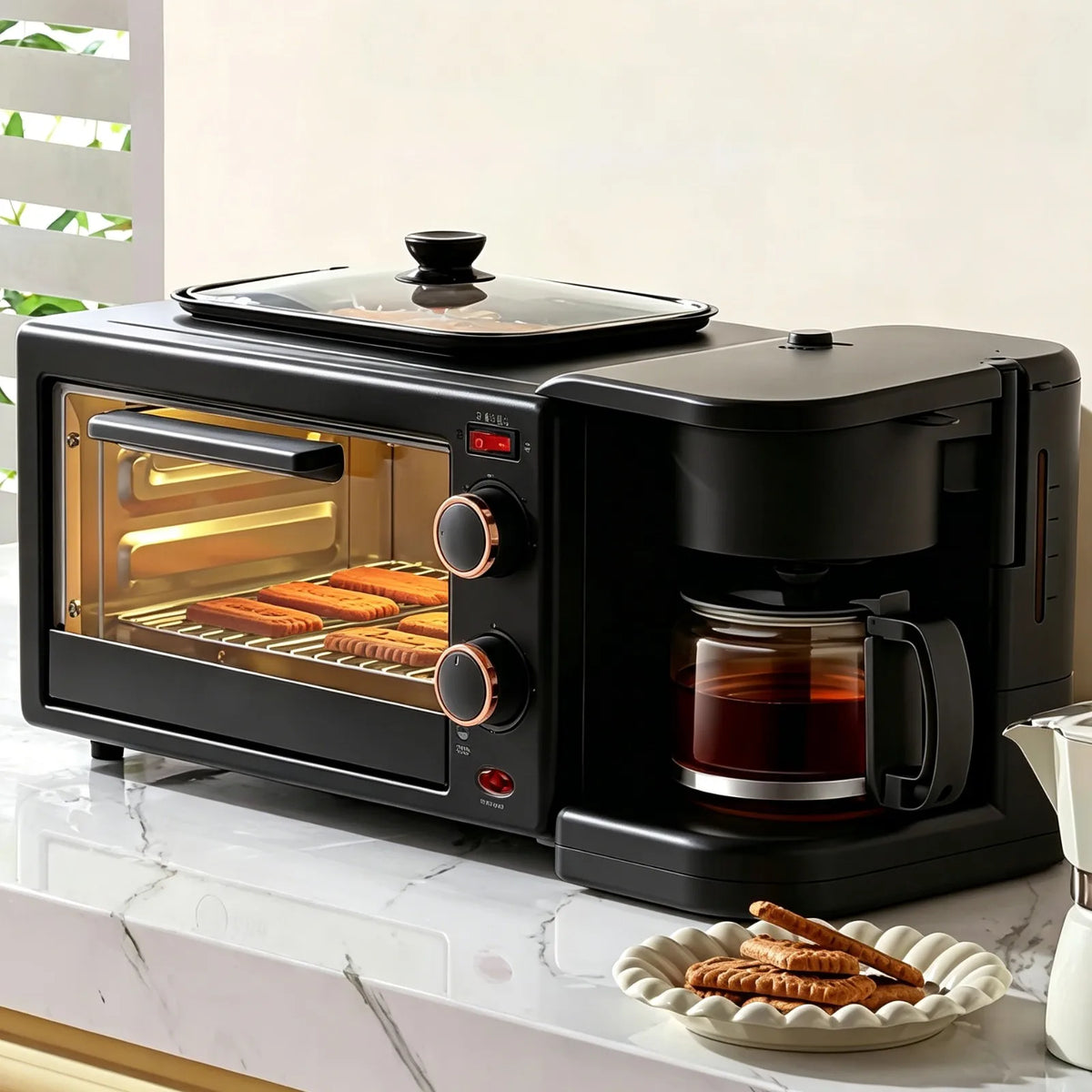 Electric Breakfast Machine 3-in-1 Multifunction