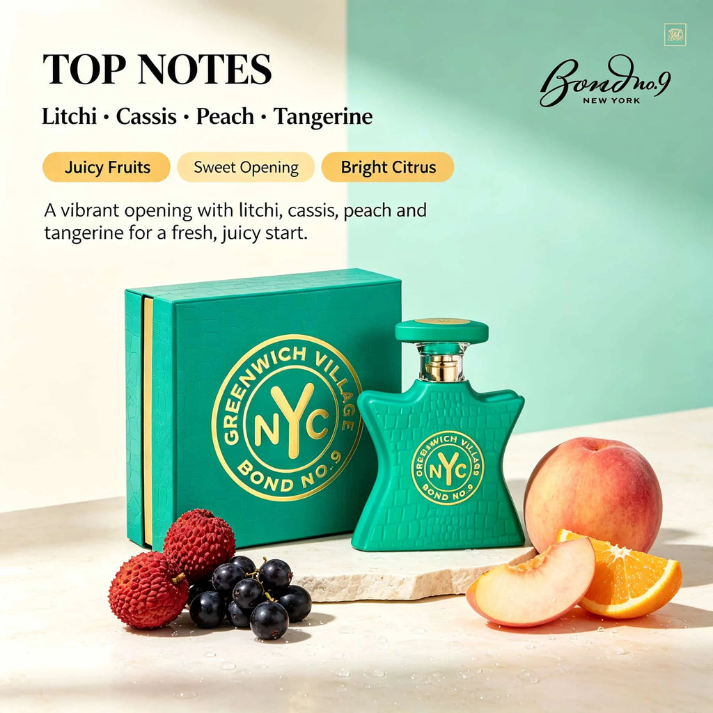 Bond No 9 Greenwich Village Fresh Flower and Fruit Gulong Perfume, 3.4 oz. 100 ml