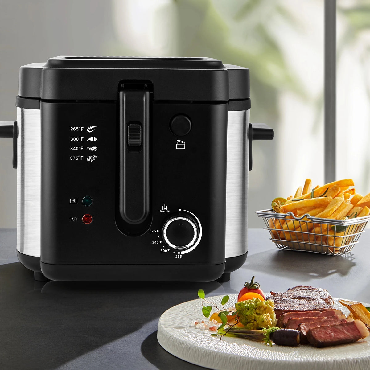 2.5L 1500W Electric Deep Fryer (US Plug) Large Capacity Countertop
