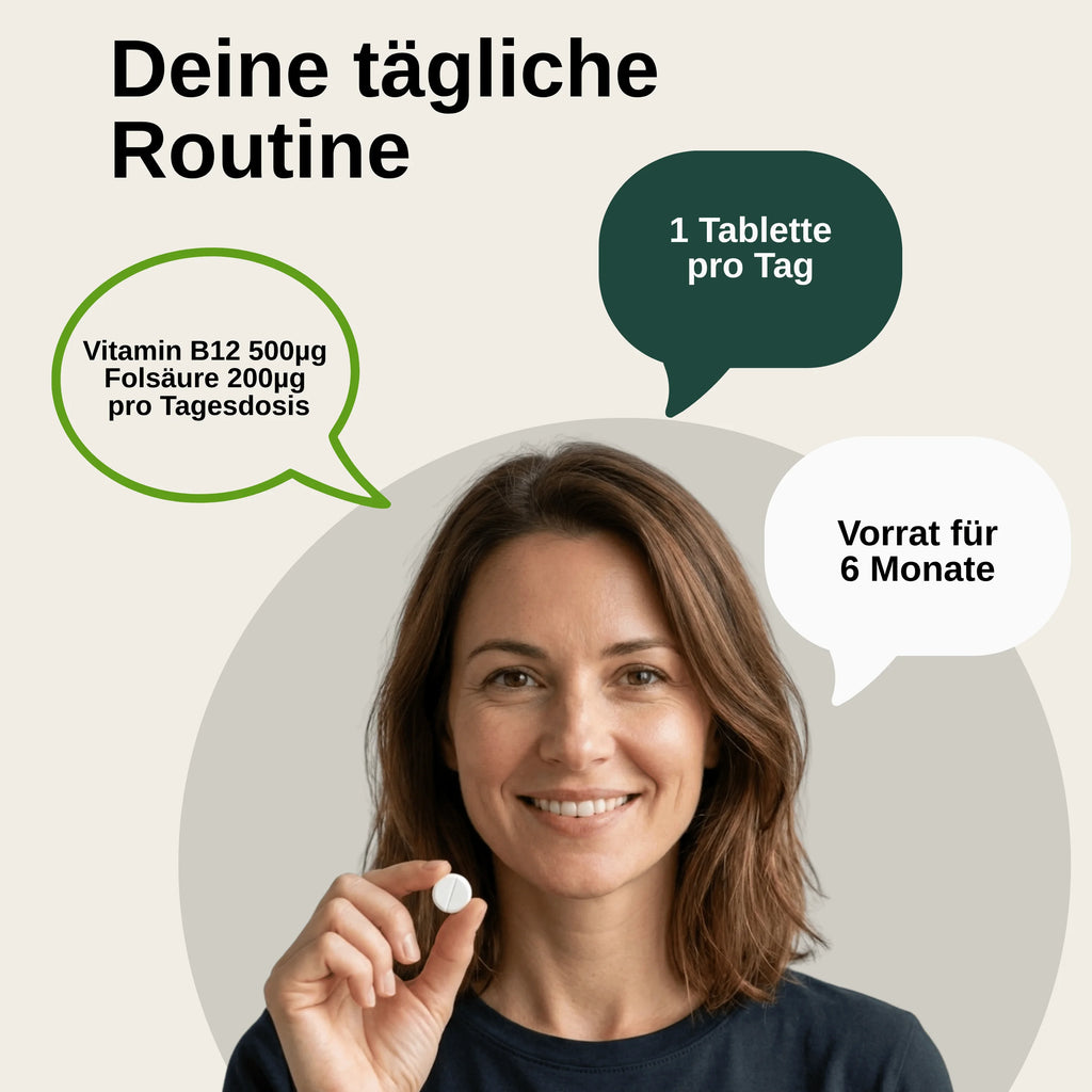 Vitamin B12 with folate tablets | Laboratory tested in Germany