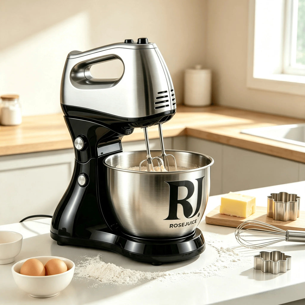 Premium Stand Mixer with Stainless Steel Bowl, 2-in-1 Hand & Stand Mixing Machine