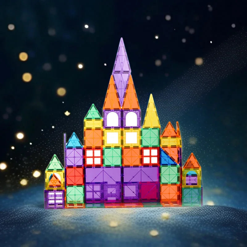 80 Stück Magnetische building blocks, Magnetische baukhötze und Konstruktionsspielzeug für Kinder, Pädagogisches Lernspielzeug