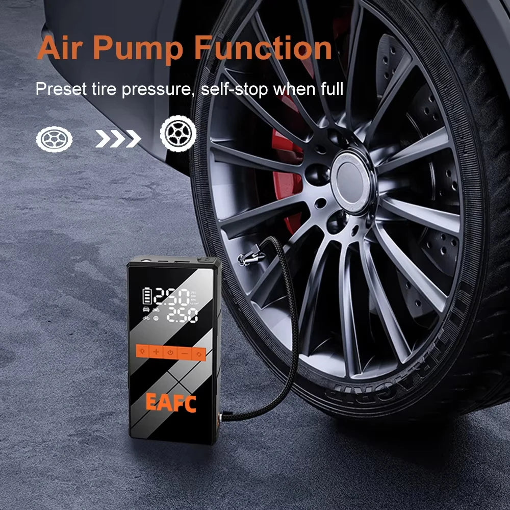 EAFC 1200A Car Jump Starter 150PSI Air Compressor 2-in-1 Air pump 8000mAh Portable Booster Powerful Car Battery Starting Device
