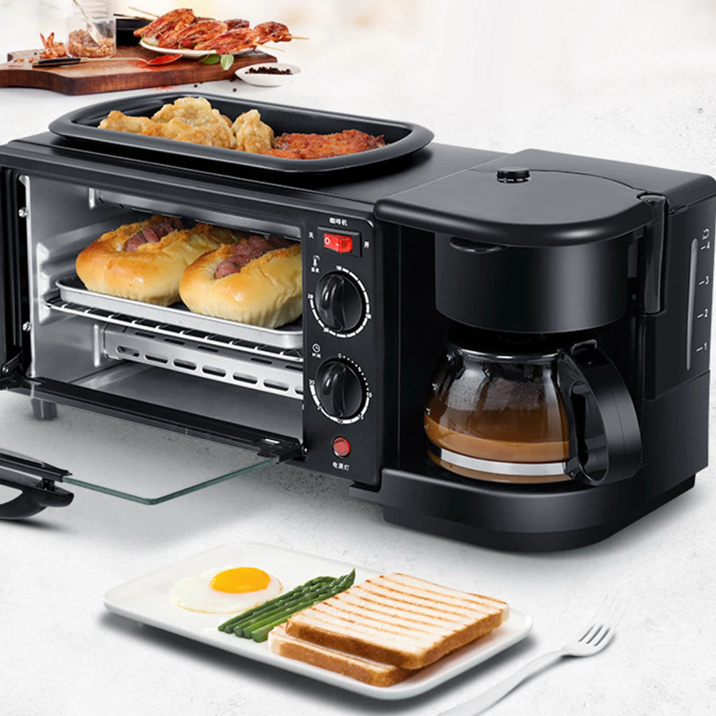 Breakfast Station Multifunctional Toaster Oven Station Coffee Maker for Making Coffee Sandwiches Cake 3 in 1 expediency