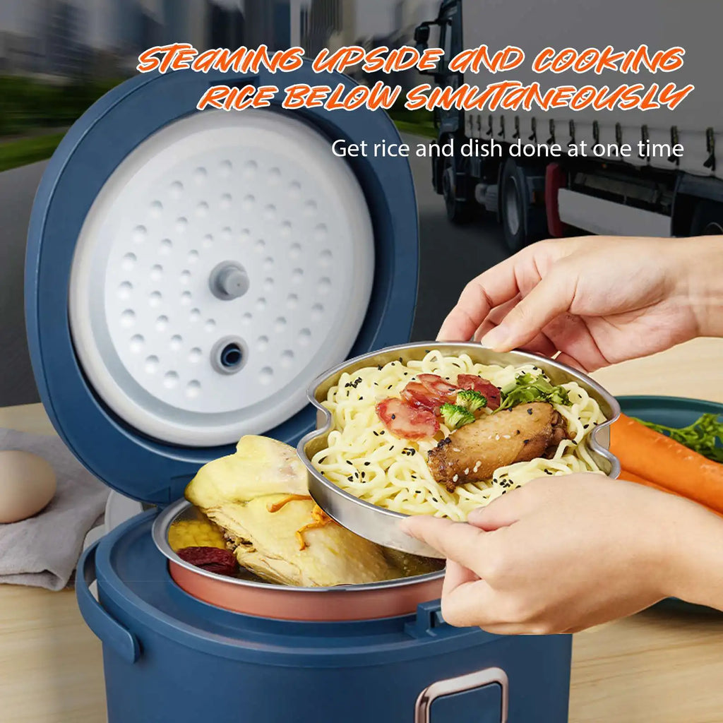 12V 24V 220V 2L 200Wcar Home Rice Cooker Van Car Rice Cooker For Car and Truck Carrying Electric Rice Cookers for 1-3 People
