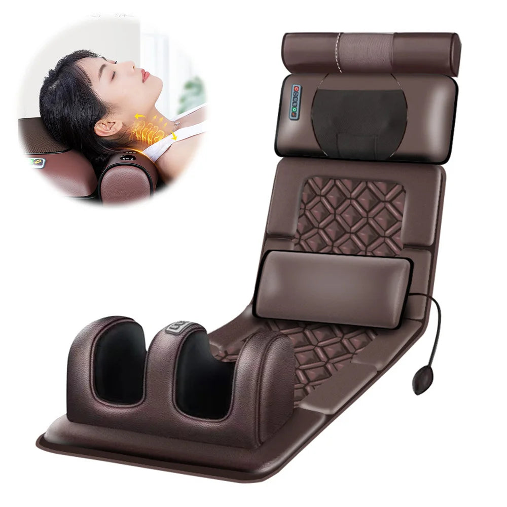 Full Body Electric Massage Mat 10 Motors with Heat, 3-Level 5 Modes.