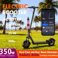 350W smart electric scooter is for you! Dual shock absorption minimizes buffering, Glide at 20KM/H along riverside paths.