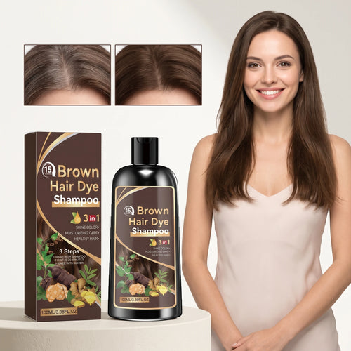 100ML Herbal Brown Hair Dyeing Shampoo Nourishing Scalp Repairing Damaged Hair