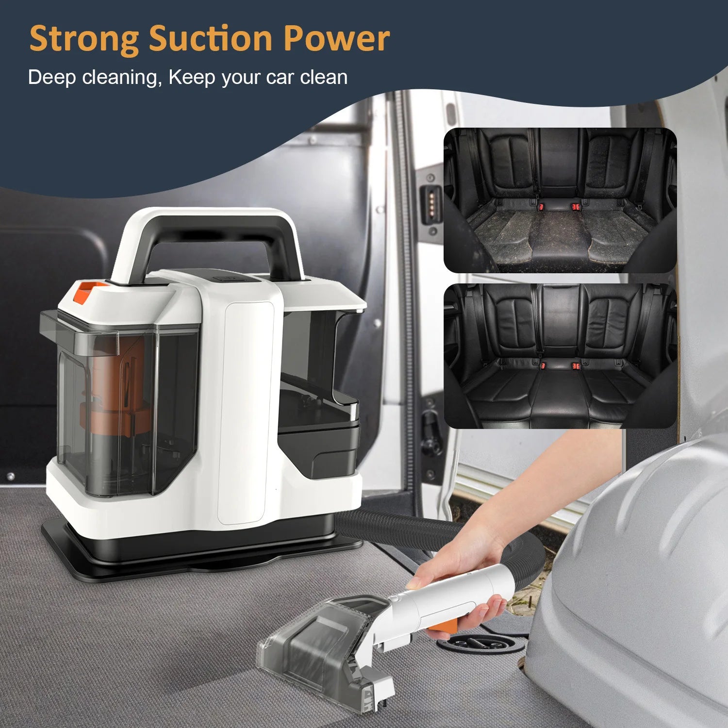 750W 15KPa Handheld Carpet Cleaner Portable