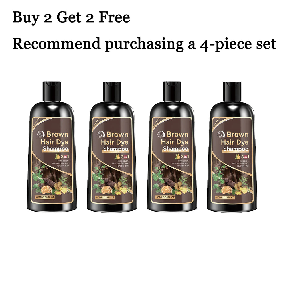 100ML Herbal Brown Hair Dyeing Shampoo Nourishing Scalp Repairing Damaged Hair