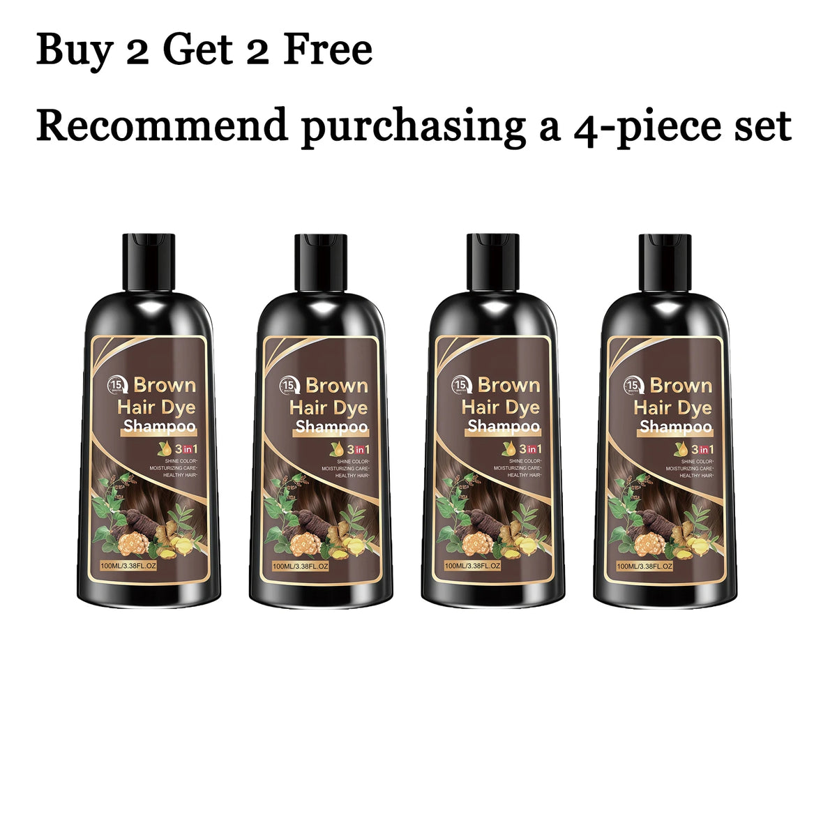 100ML Herbal Brown Hair Dyeing Shampoo Nourishing Scalp Repairing Damaged Hair
