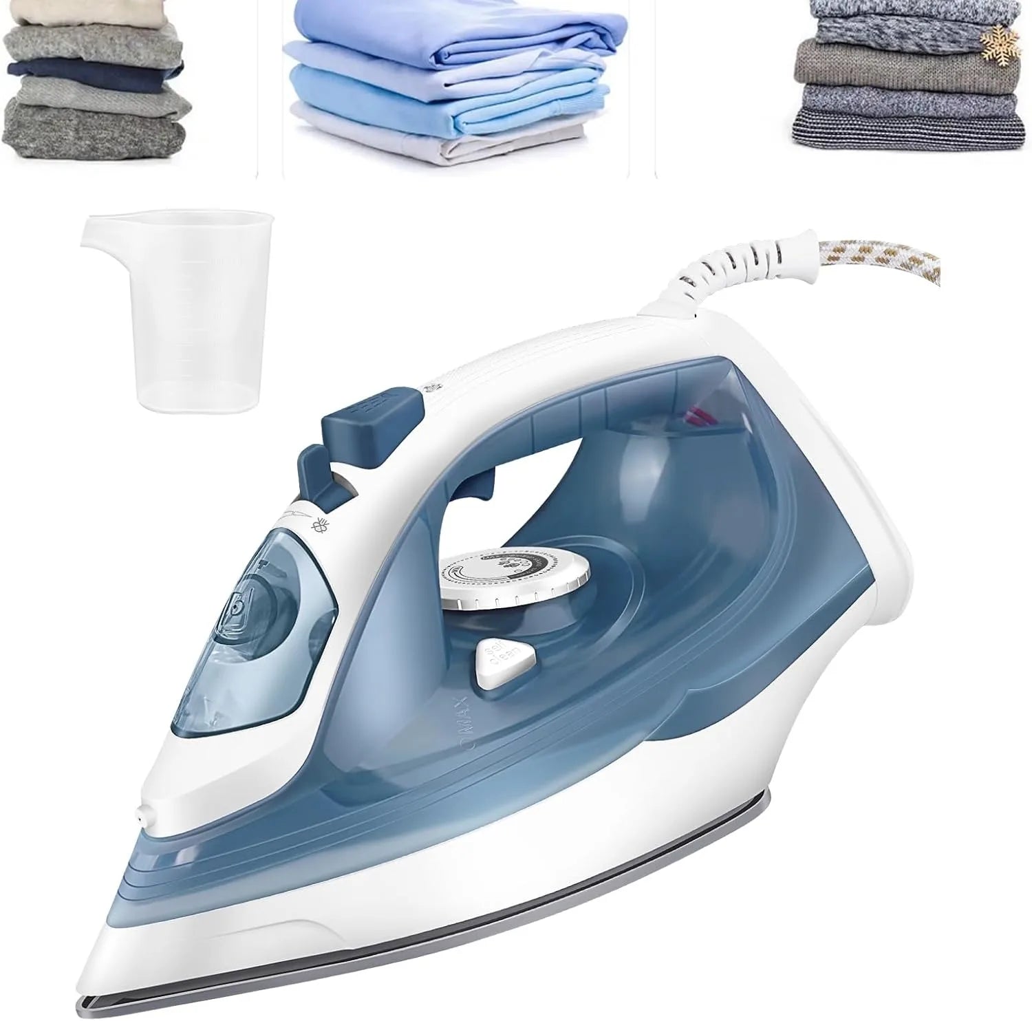 5-Temperature Steam Iron 350ml Large Water Tank Spray + Self-Cleaning Dual Auto Shut-Off Home Ironing Machine