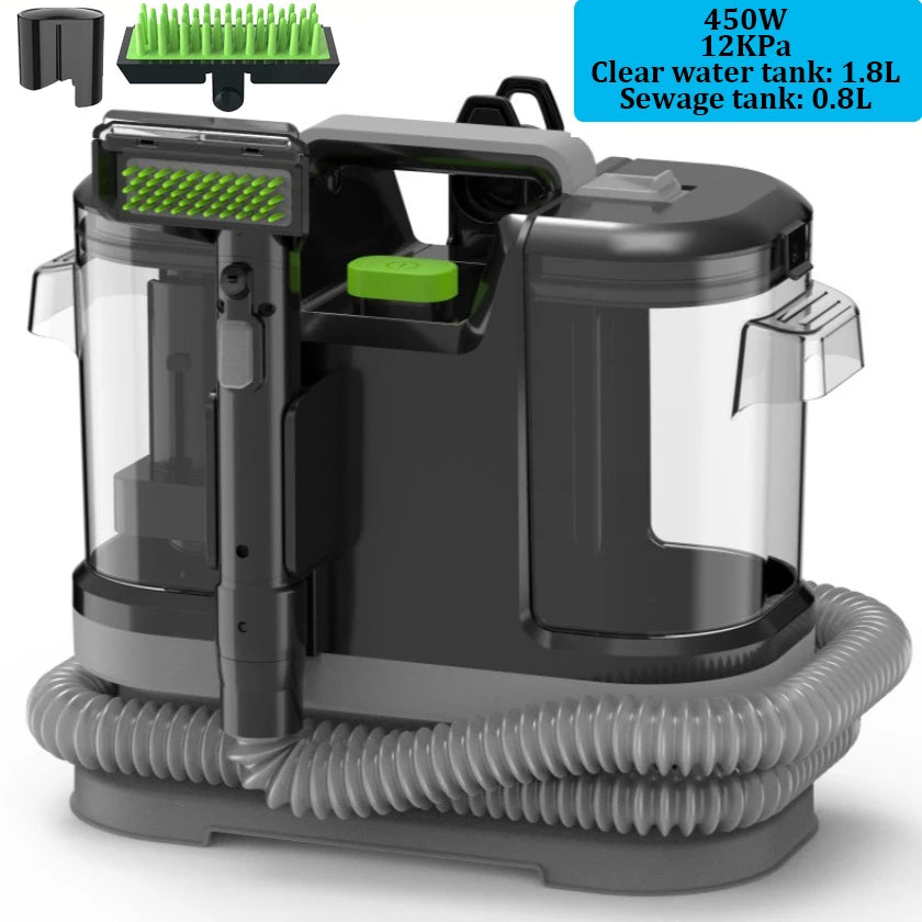 750W 15KPa Carpet Cleaner Portable Handheld Spot Cleaner Spray Suction Integrated Clean Machine for Car Sofa Carpet Pet Hair