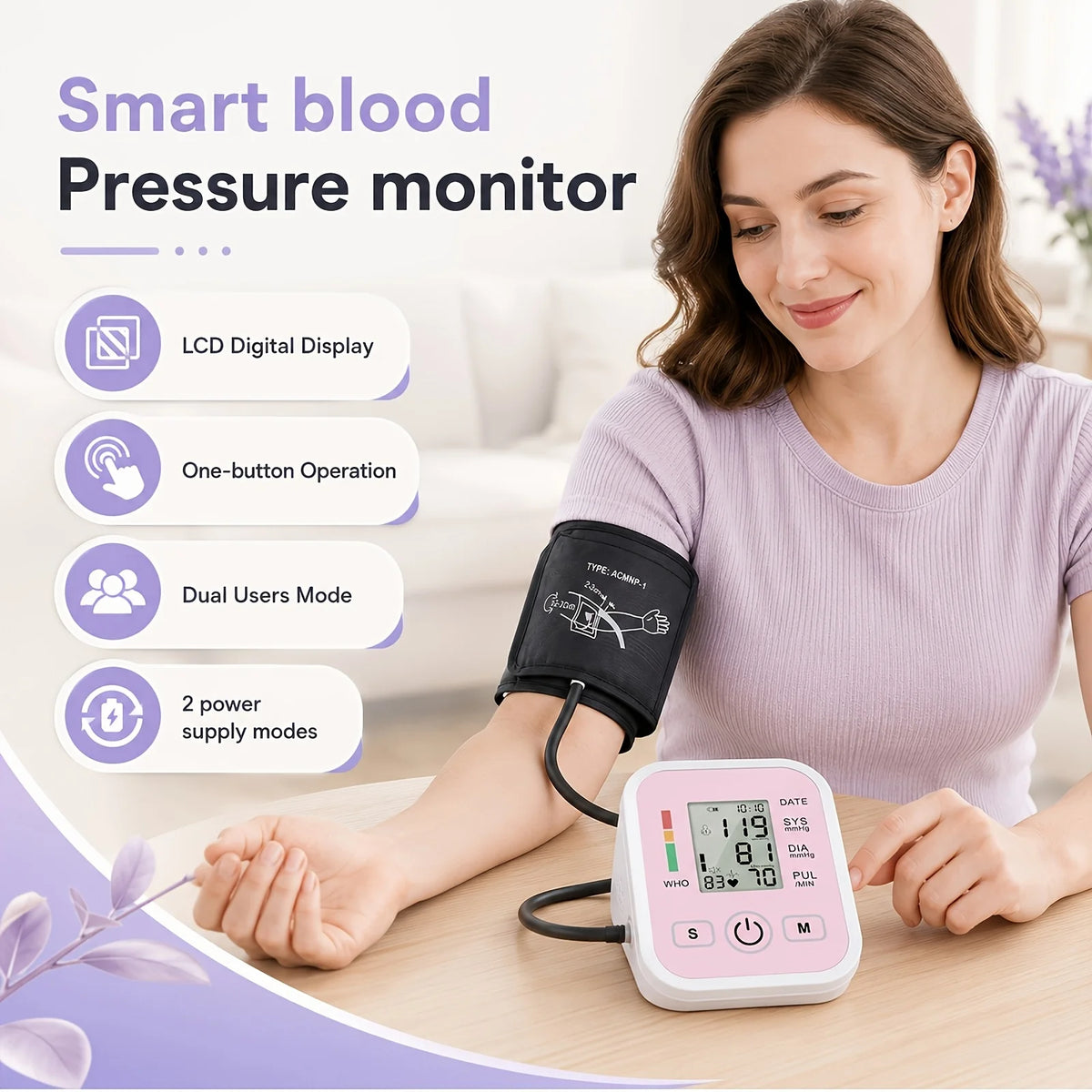 Tensiometer Heart Rate Pulse Oximeter Meter Kit BP Monitor Healthy