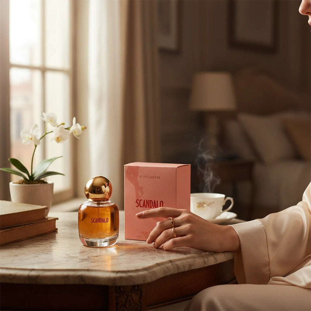 Reyes Queens - Scandalo Eau De Parfum for Women 50ml. Feminine Fragrance with Sweet and Floral Notes, Intense and Sophisticated Aroma with a Warm and Elegant Base.