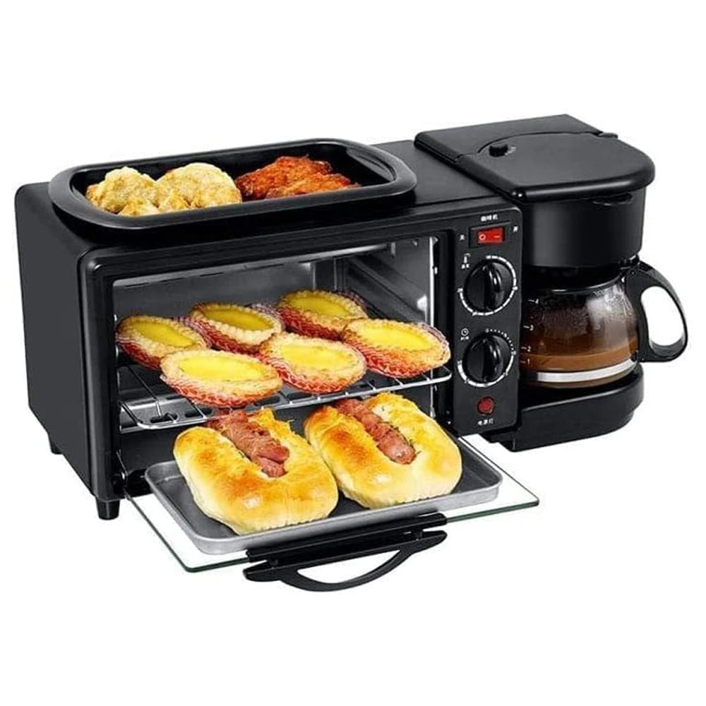 Breakfast Station Multifunctional Toaster Oven Station Coffee Maker for Making Coffee Sandwiches Cake 3 in 1 expediency