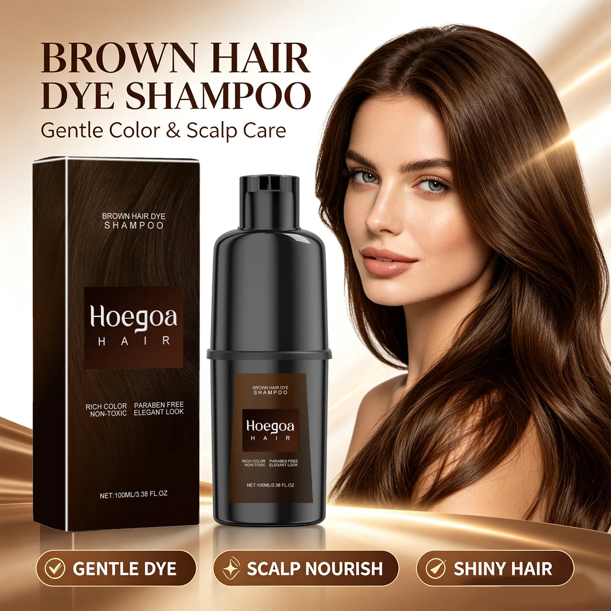 4 Color Hair Dye Shampoo Ginseng Root Extract Nourish