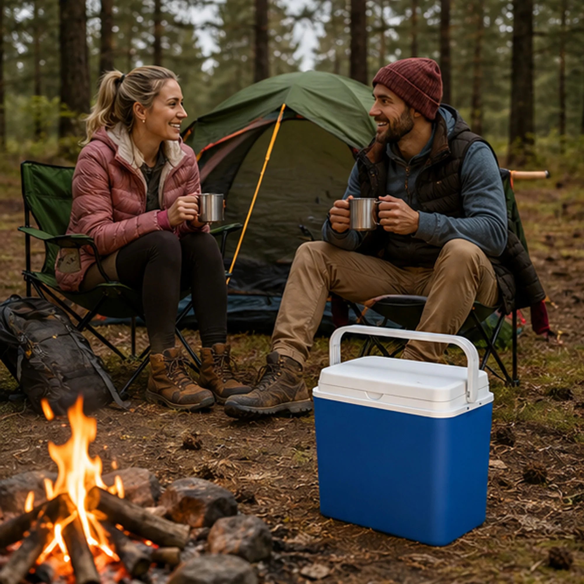 Camping or Beach Refrigerator 10, 18, 24 and 30 Liters Coolbox Original Refrigerates and Keeps Drinks and Food for up to 6 to 9 Hours Portable Thermal Box for Soft Drinks, Beer or Water