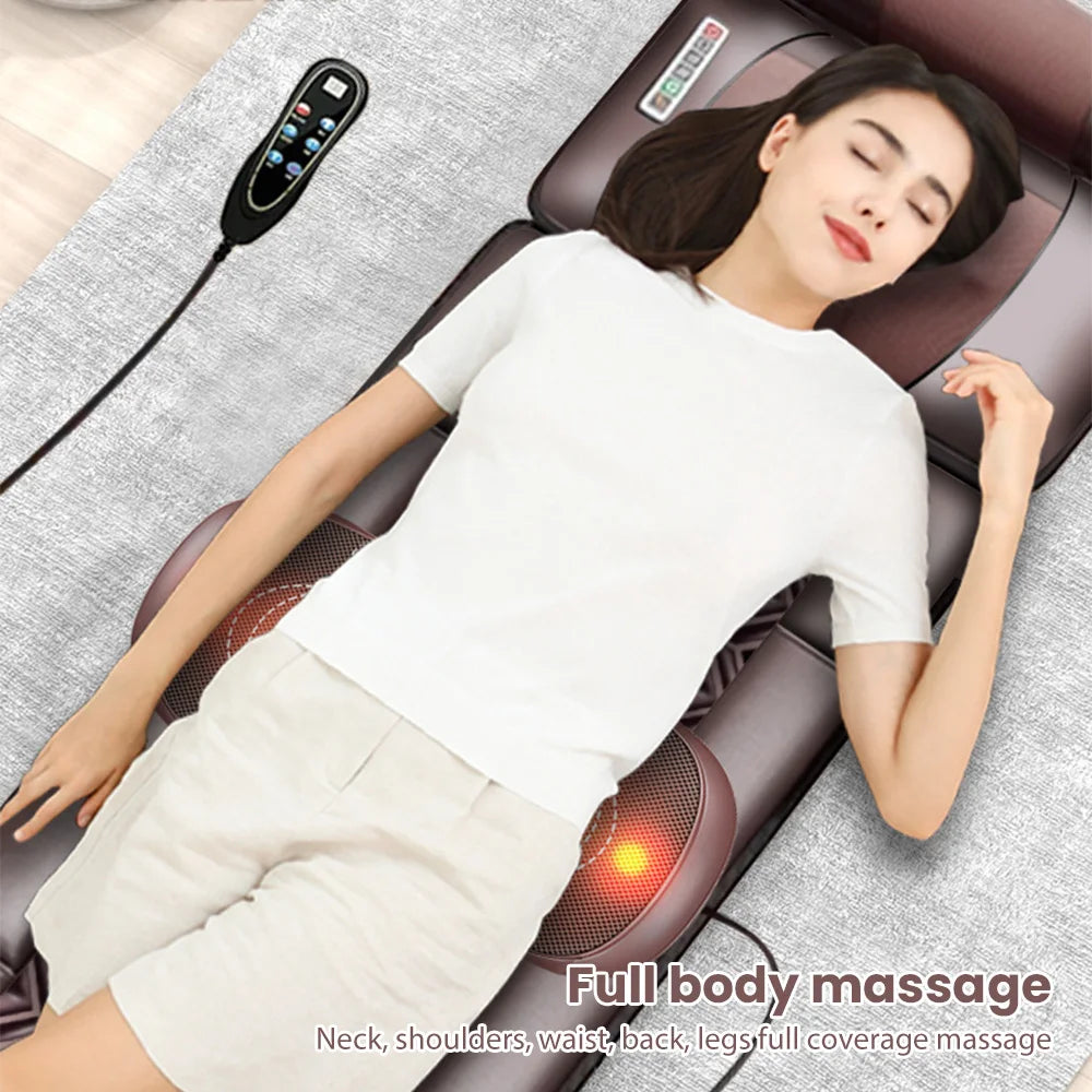 Full Body Electric Massage Mat 10 Motors with Heat, 3-Level 5 Modes.