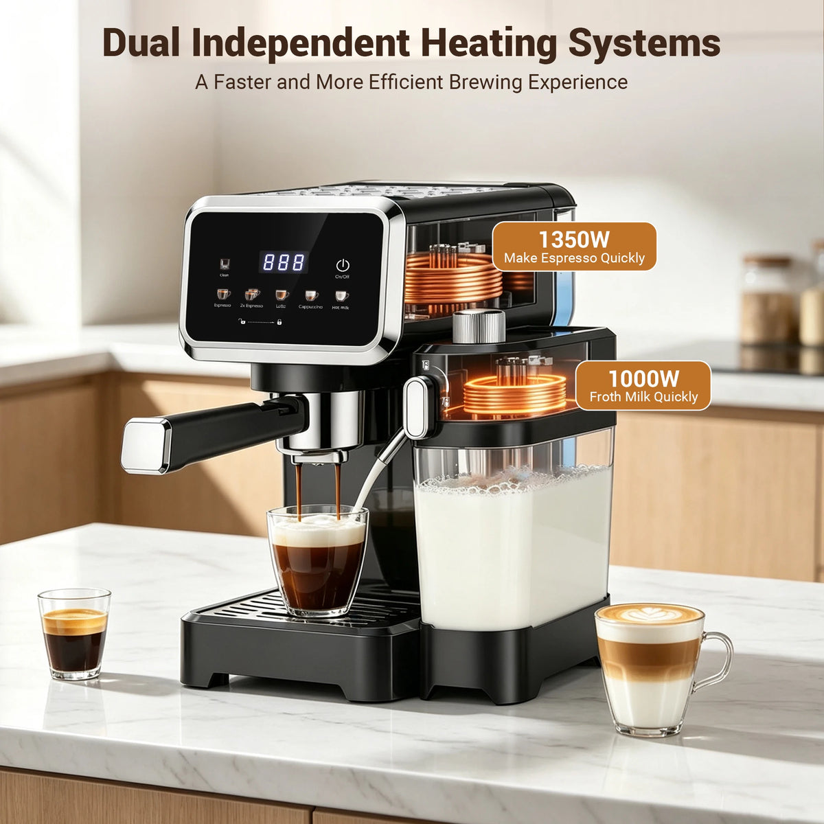 Espresso Machine with Color Touchscreen, 20 Bar