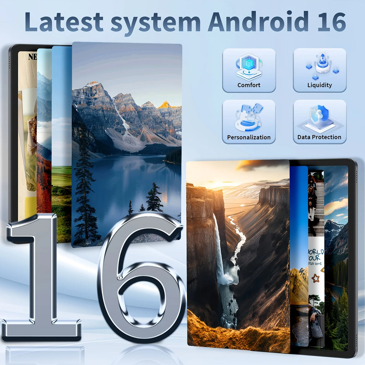 COLORROOM Android 16 Tablet 10.1" IPS, (6GB+20GB) RAM, 128GB ROM,