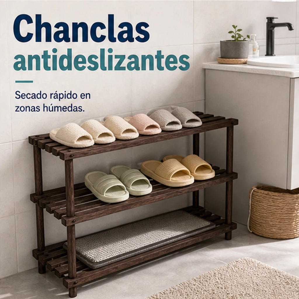 3-Tier Solid Wood Shoe Rack, Size 74×26×48.5 cm (29.1×10.2×19 in), Breathable Slat Design