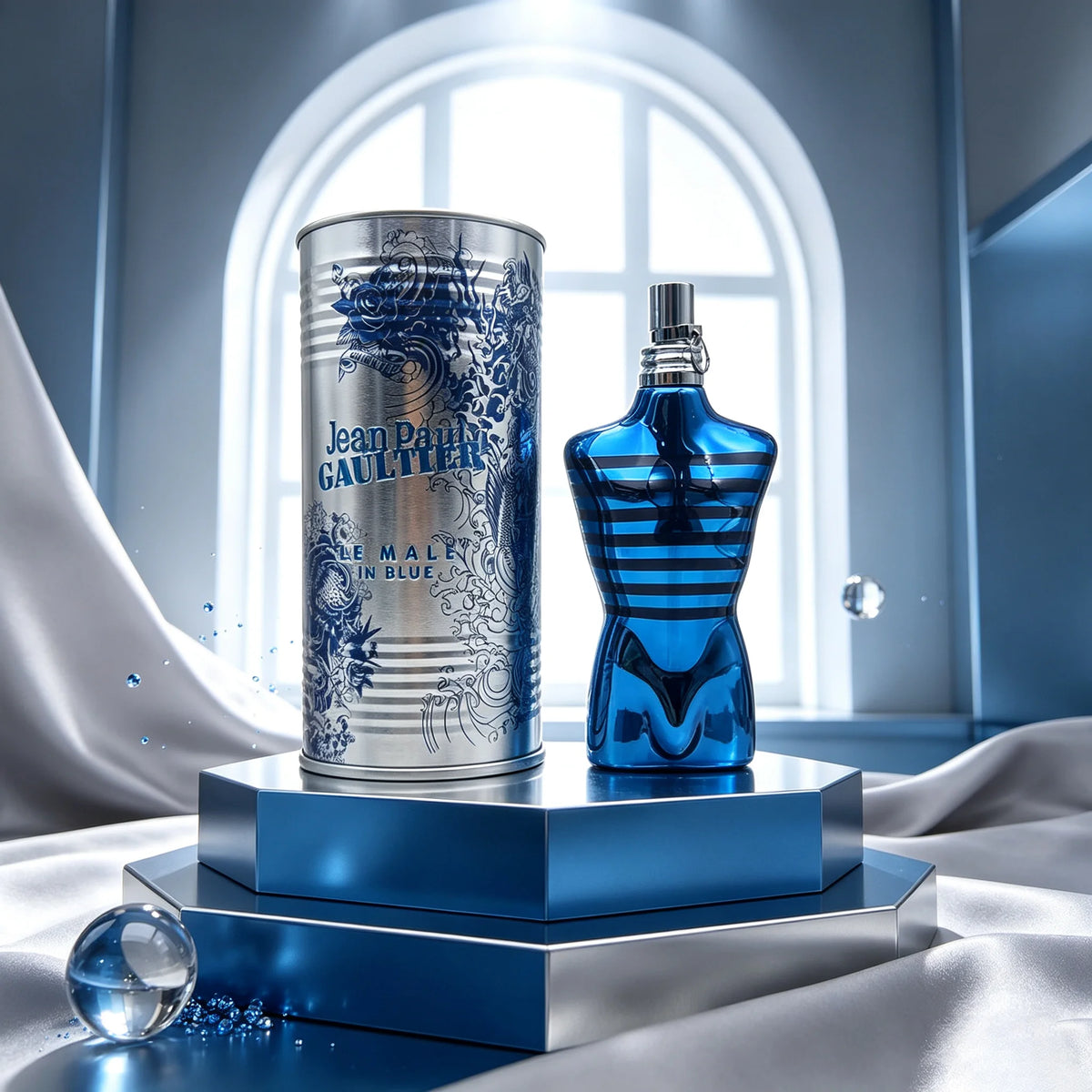 Jean Paul Gaultier Le Male In Blue 125ml Men's Fragrance features an aromatic scent