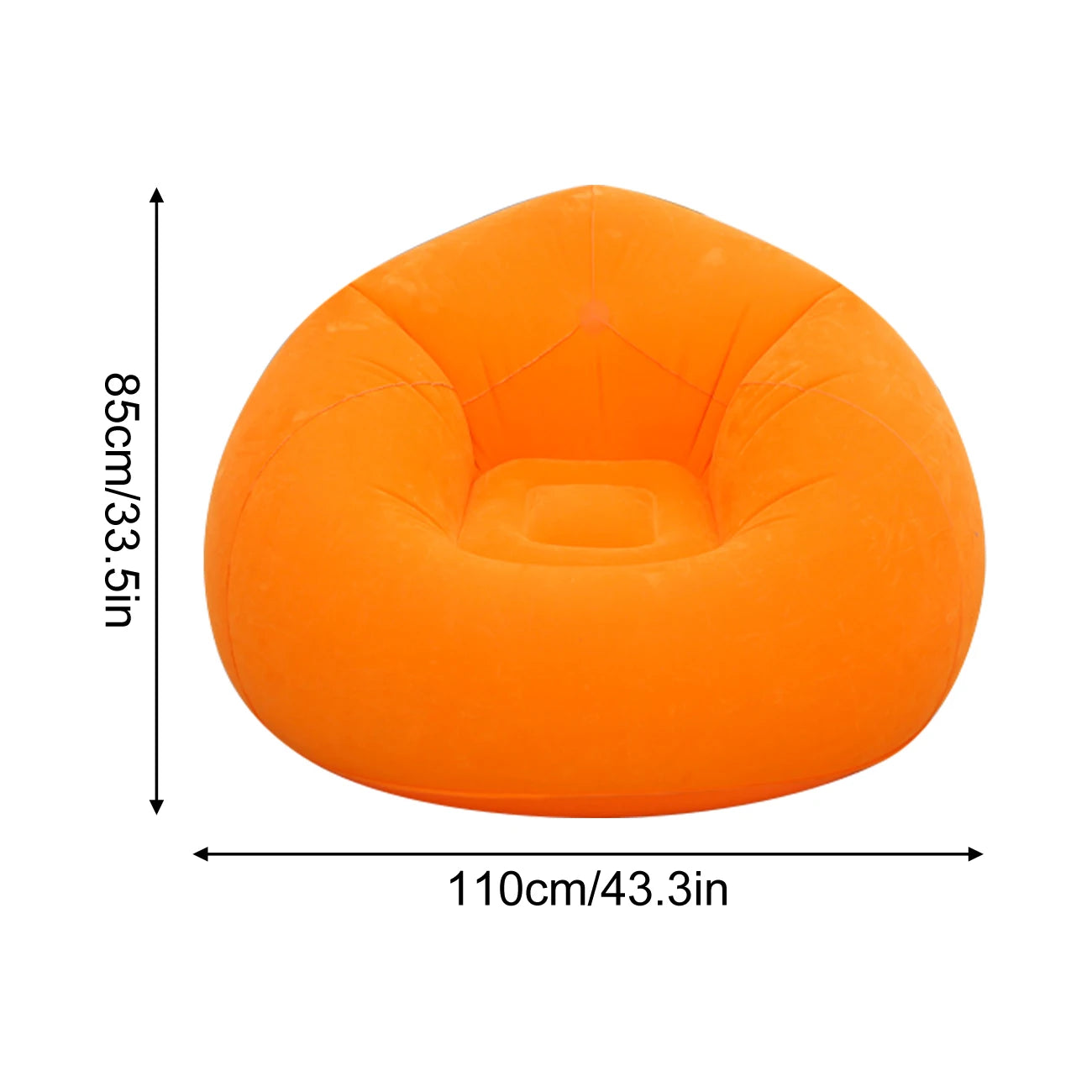 Inflatable Flocked Bean Bag Chair, Portable Air Sofa Lounge Seat for Bedroom Living Room Dorm Reading Gaming Relaxation