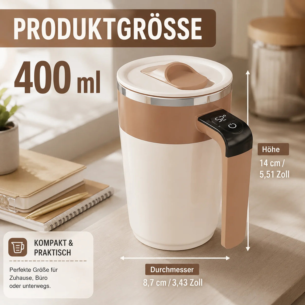 Rechargeable Battery Magnetic Automatic Protein Coffee Milk Mixer Stirring Cup