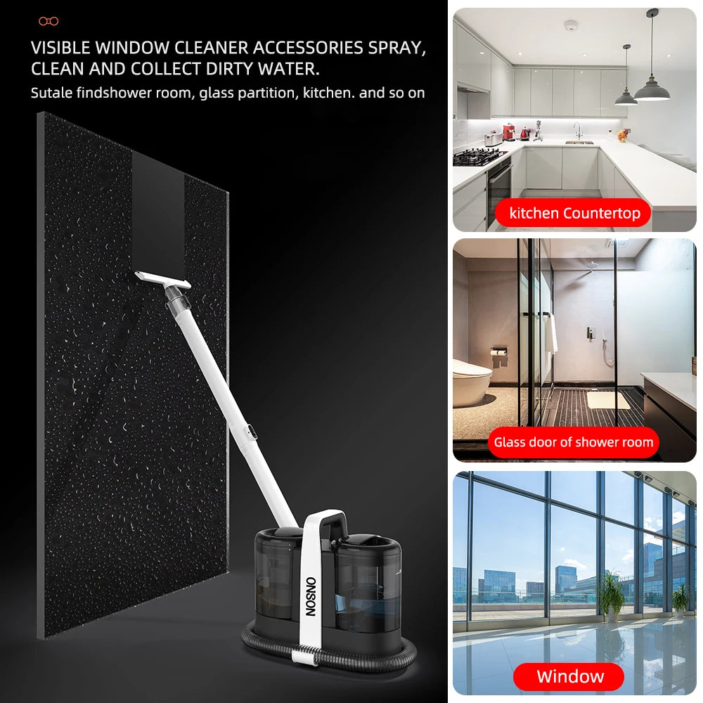 15KPa 600W Handheld Carpet Cleaner Portable Spot Cleaner for Car Sofa Pet Hair Spray Suction Integrated Dual Tanks Clean Machine
