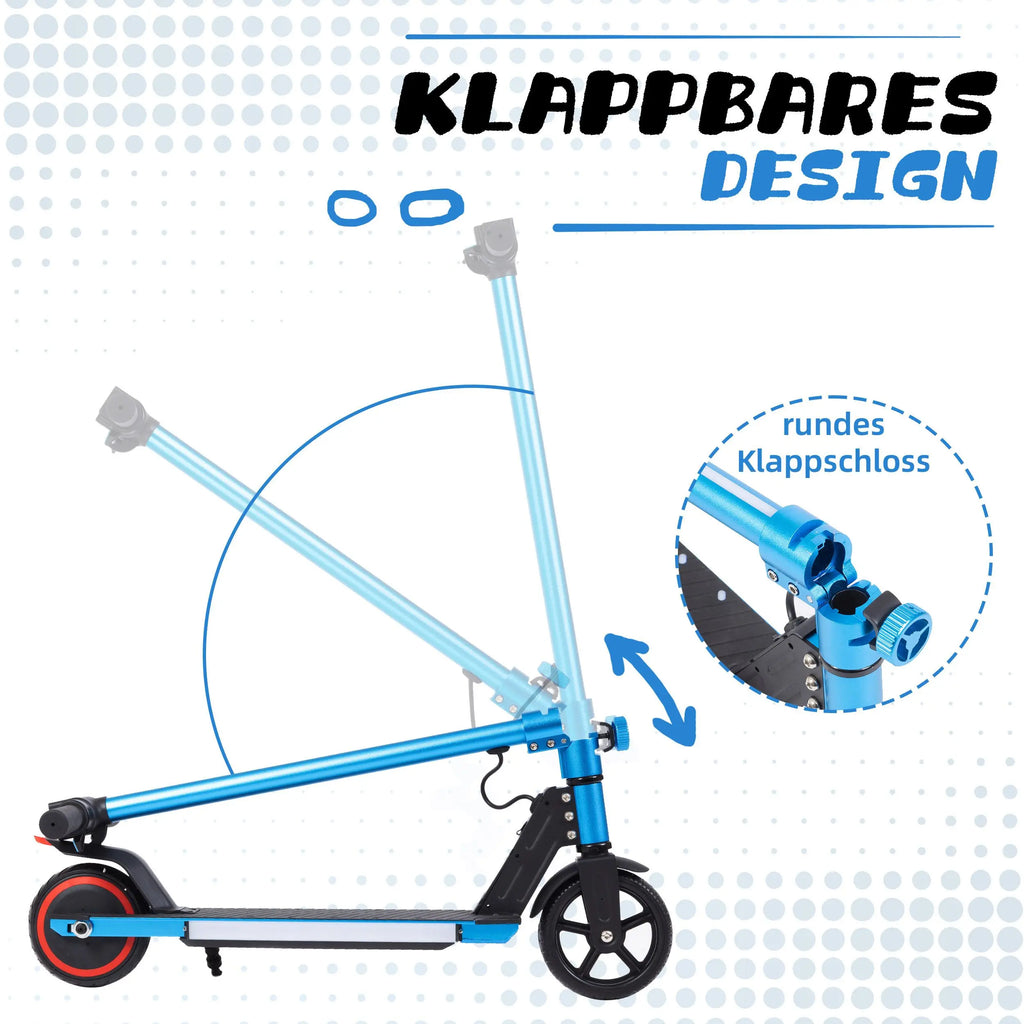 Sinaopus Children's Folding Electric Scooter 150W Motor LED Display Flashing Lights Lightweight E-Scooter 6-12 Years Safe Driving Up 12 km/h