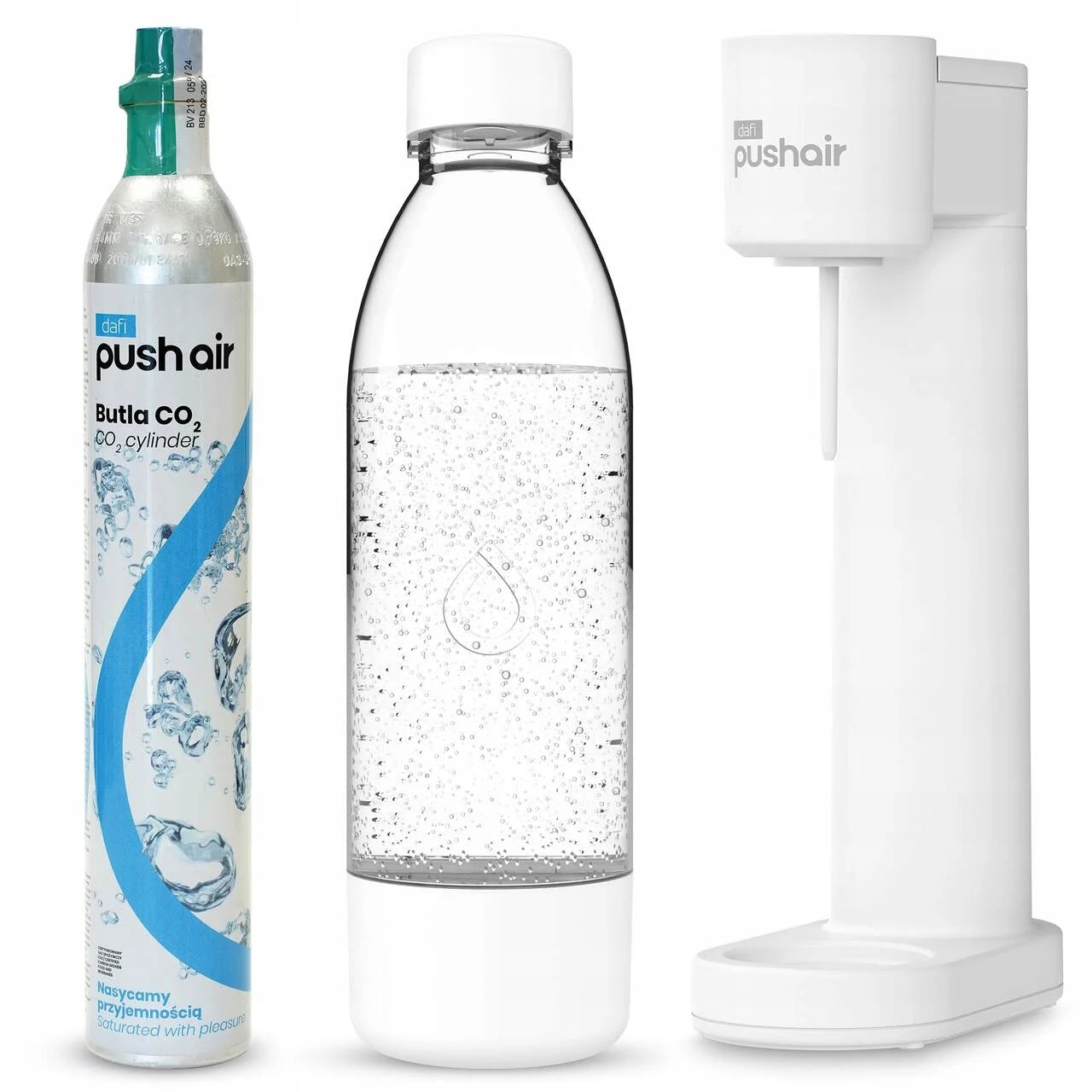 Dafi PushAir water Saturator + 1x 0.7L bottle + CO2 cartridge set