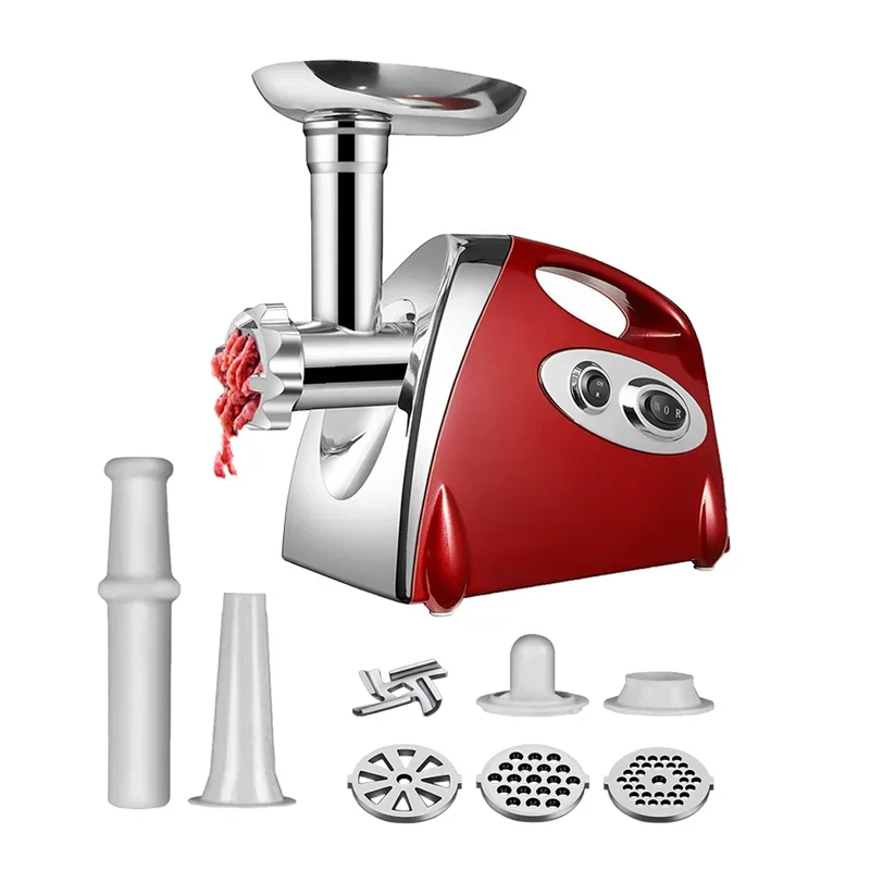 Electric meat and sausage grinder, used for chopping meat and sausages, can rotate back and forth for meat, vegetables, fruits,