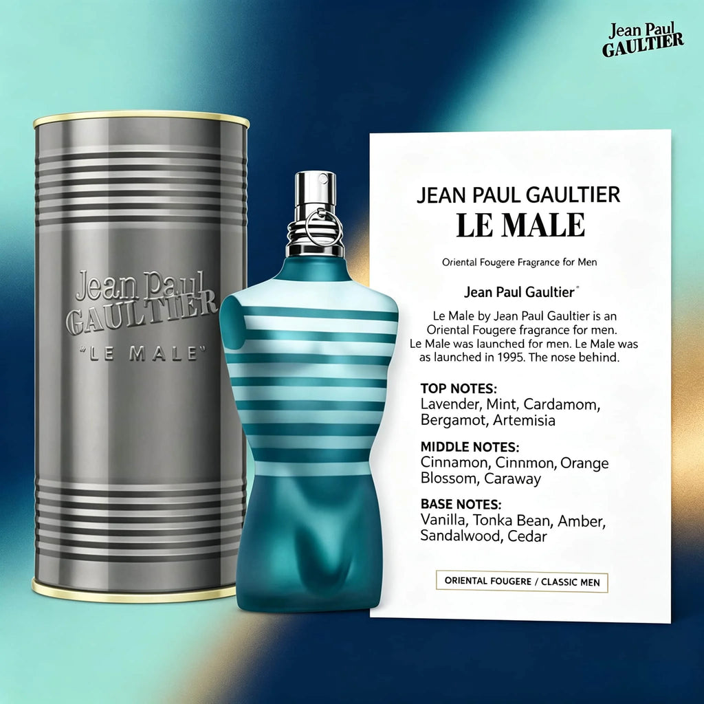 Jean Paul Gaultier Le Male Eau de Toilette 4.2oz 125ml, fresh lavender vanilla