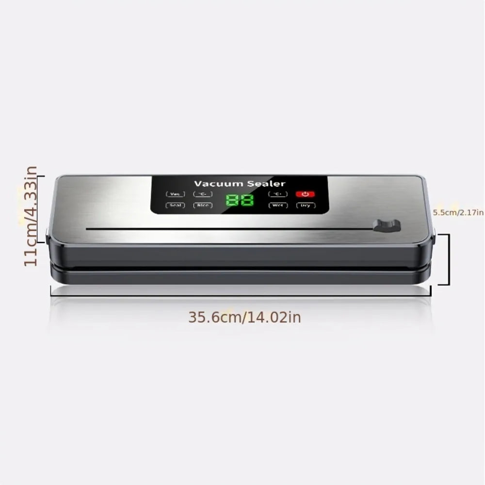 Rechargeable Cordless Sous Vide Machine, 30cm Adjustable Temperature Food Sealer with Built-In Food Cutter
