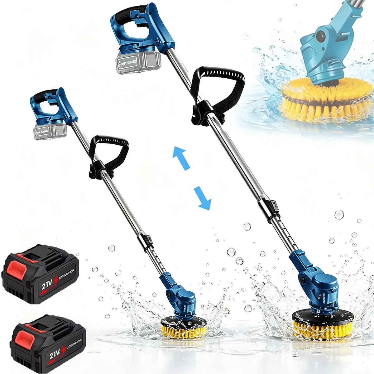 800W Floor Cleaning Machine Cordless Spin Scrubber Telescopic Electric Multipurpose