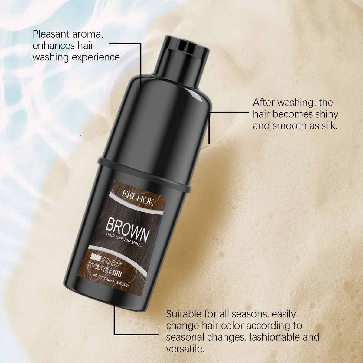 Hair Dyeing Shampoo Repair Damaged Hair Nourishing Non-irritating Scalp Lasting Color Fix Cover Gray White