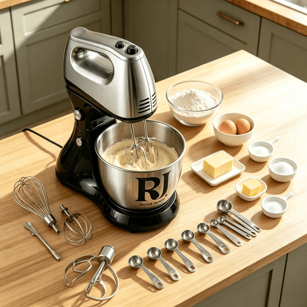 Premium Stand Mixer with Stainless Steel Bowl, 2-in-1 Hand & Stand Mixing Machine