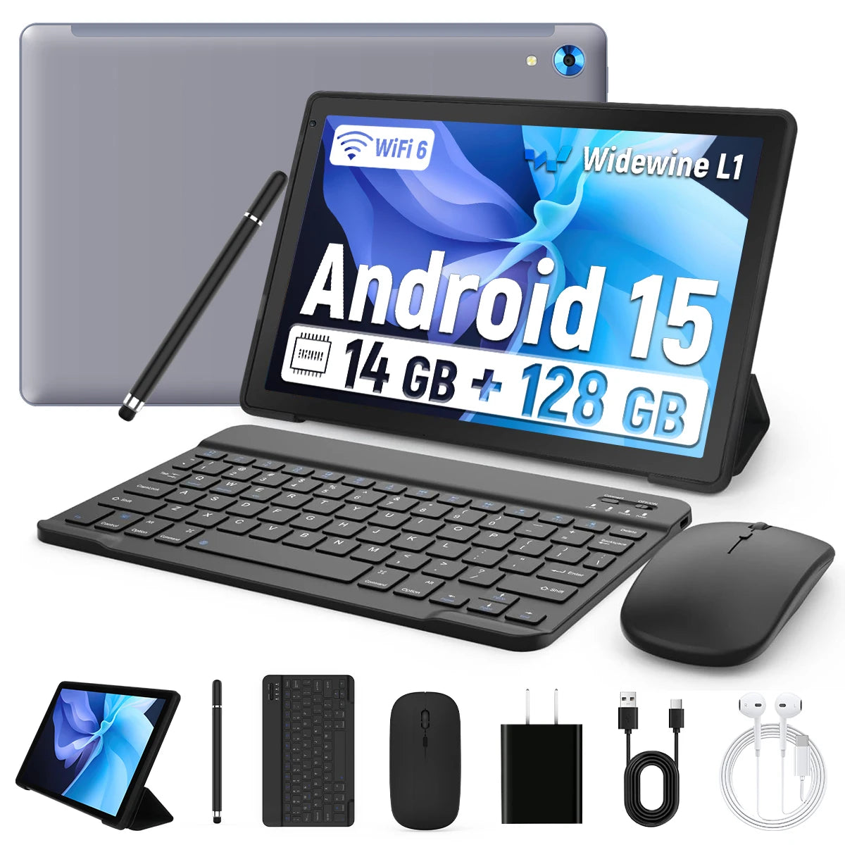 BUFO Tablet,10" Android 15 Tablet with Octa-core Processor 24GB RAM 128GB ROM