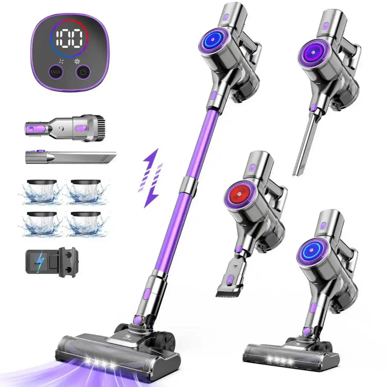 Fixtfixer X7 Battery vacuum cleaner vacuum cleaner 60kPa/55Min Cordless vacuum cleaner Brushless Motor Anti-Tangle Brush Ideal for Carpets